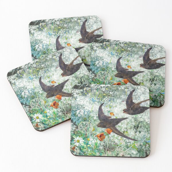 Item preview, Swifts 1886 Antique Art (Common Swift) Birds and Wildflowers by Swedish Painter Bruno Liljefors | HD Remastered Immaculate designed and sold by Arwen-Art.