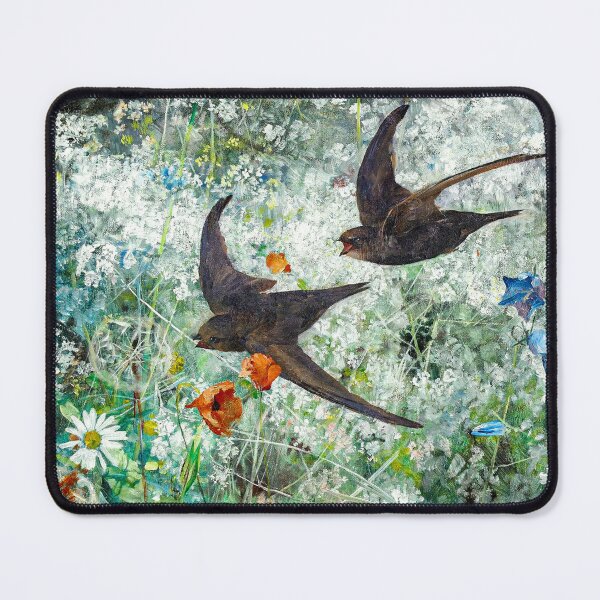 Item preview, Swifts 1886 Antique Art (Common Swift) Birds and Wildflowers by Swedish Painter Bruno Liljefors | HD Remastered Immaculate designed and sold by Arwen-Art.