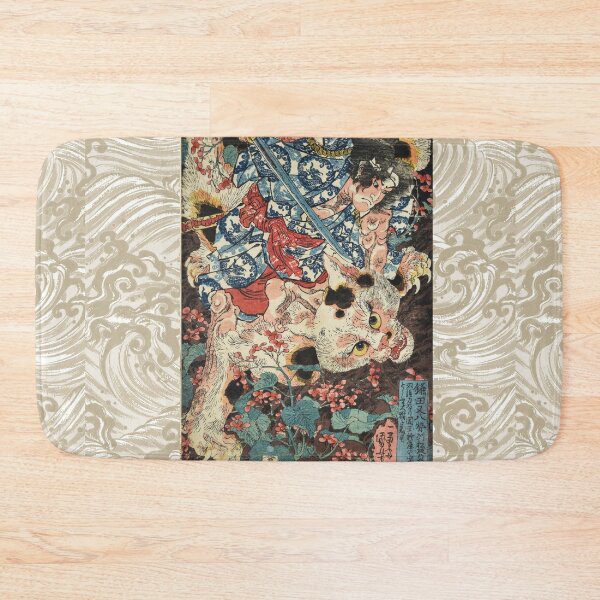 Item preview, JAPANESE WARRIOR KILLING A MONSTROUS CAT by Utagawa KUNIYOSHI  designed and sold by BulganLumini.