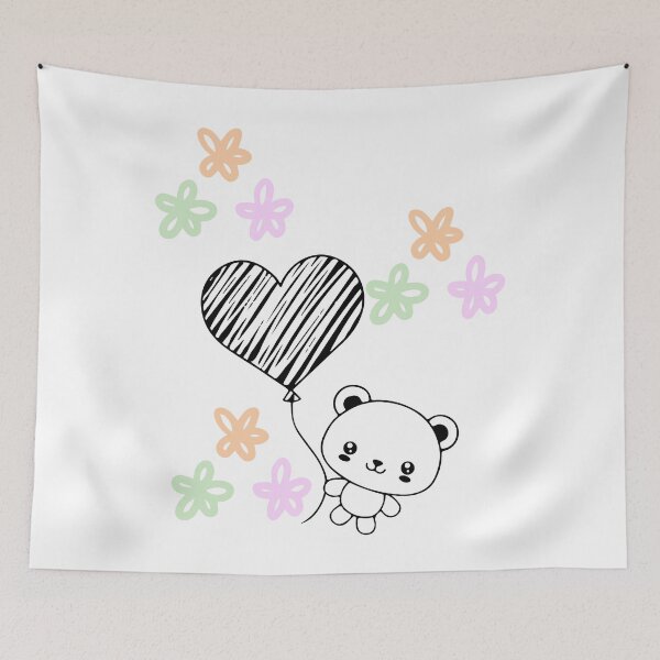 Item preview, cute bear and flower designed and sold by MarwaDesigne.