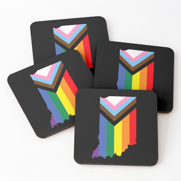 Item preview, Indiana Progress Pride Flag - LGBTQ Rainbow Flag designed and sold by shaggylocks.