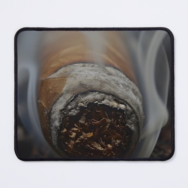 Item preview, Close-Up of a Lit Cigar with Elegance, Softly Blurred Background, Refined Relaxation designed and sold by OlfactoART Studio.