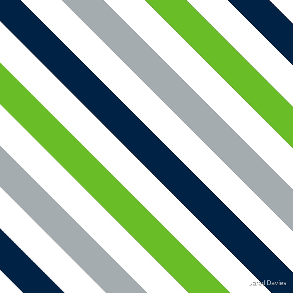 "Grey, Blue & Green Stripes Pattern" by Jared Davies Redbubble