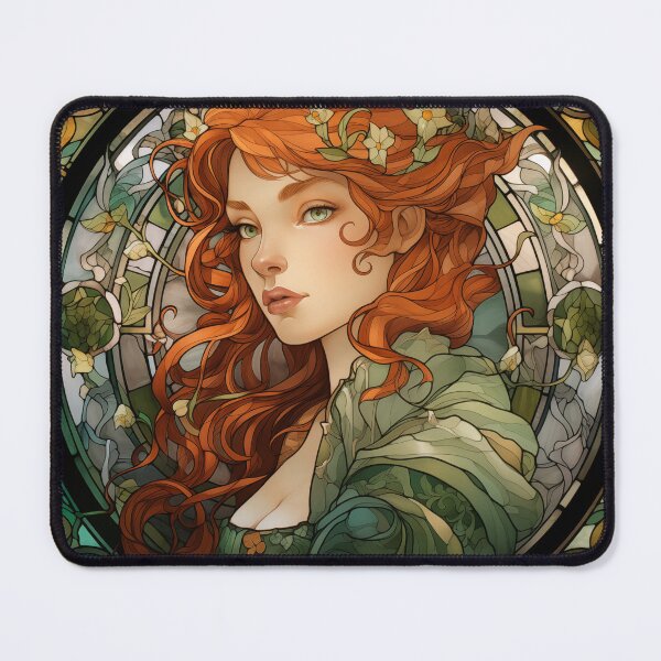 Item preview, Irish Beauty Stained Glass - Art Nouveau Style designed and sold by ArtNouveauChic.