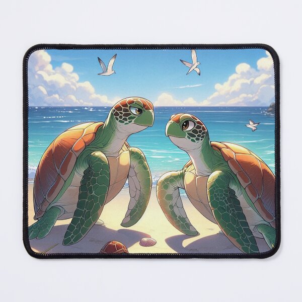 Item preview, Anime-style beach romance: turtles show how true love is! designed and sold by FotoworldEdel.