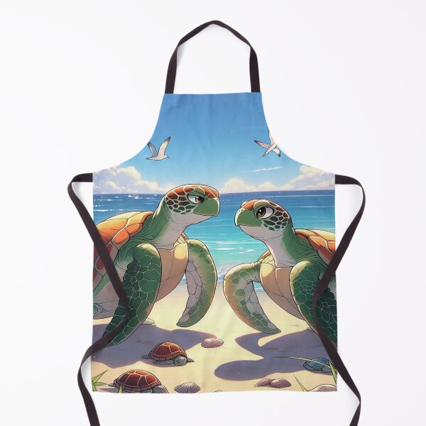 Item preview, Anime-style beach romance: turtles show how true love is! designed and sold by FotoworldEdel.