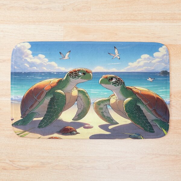 Item preview, Anime-style beach romance: turtles show how true love is! designed and sold by FotoworldEdel.
