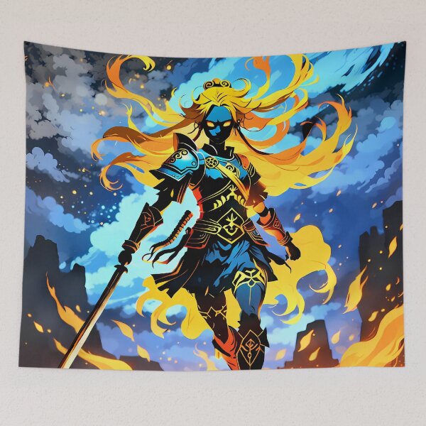 Item preview, Grunge Fiery Warrior Woman, Ai Generated Art  designed and sold by ACC .
