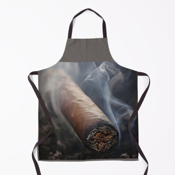 Item preview, Elegance of a Close-Up Lit Cigar with Softly Blurred Background and Refined Relaxation designed and sold by OlfactoART Studio.