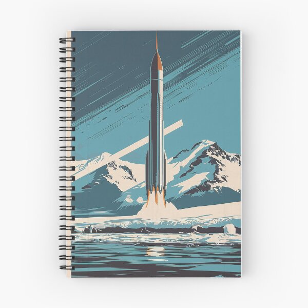Item preview, Vintage Polar Rocket Launch Poster – Retro Space Exploration Art designed and sold by 3MillsDesign.