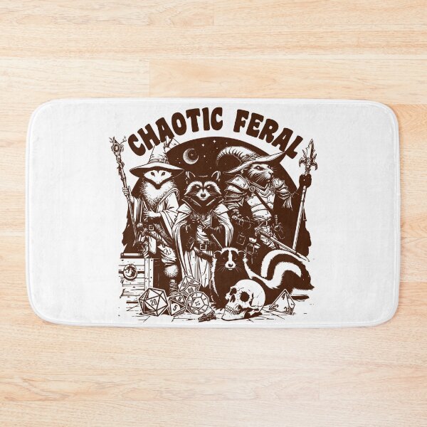 Item preview, DND Funny RPG Alignment: Chaotic Feral. Trash animal party: critters, racoon, opossum, rat and skunk designed and sold by DungeonAtelier.