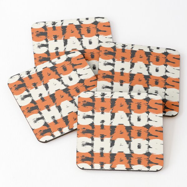 Item preview, Chaos Chaos Chaos - Orange Black designed and sold by olivepopprints.