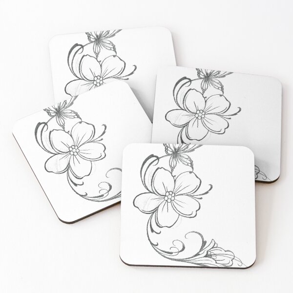 Item preview, Floral Tattoo Stencil designed and sold by MatrixTattoo.