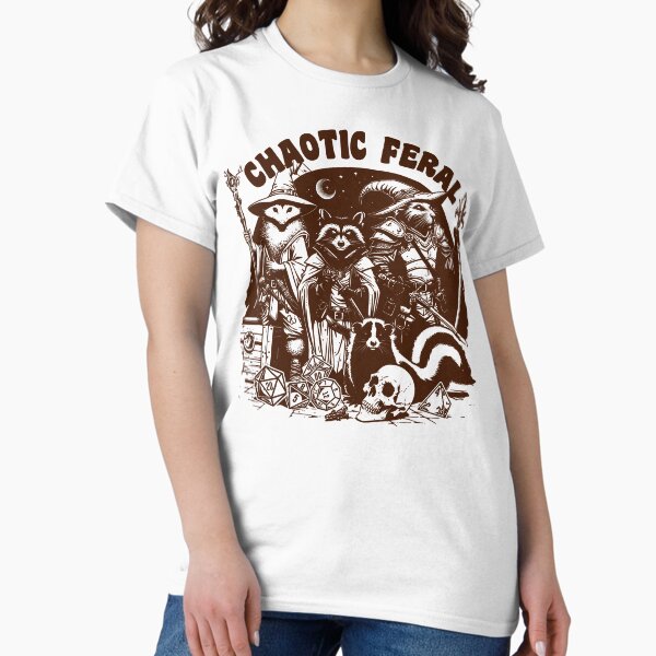 Item preview, DND Funny RPG Alignment: Chaotic Feral. Trash animal party: critters, racoon, opossum, rat and skunk designed and sold by DungeonAtelier.