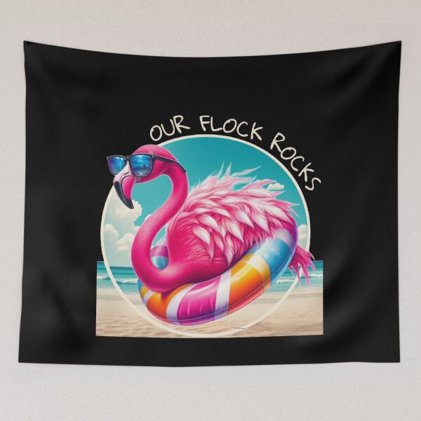 Item preview,  Our flock rocks flamingo  designed and sold by MilkyForest.