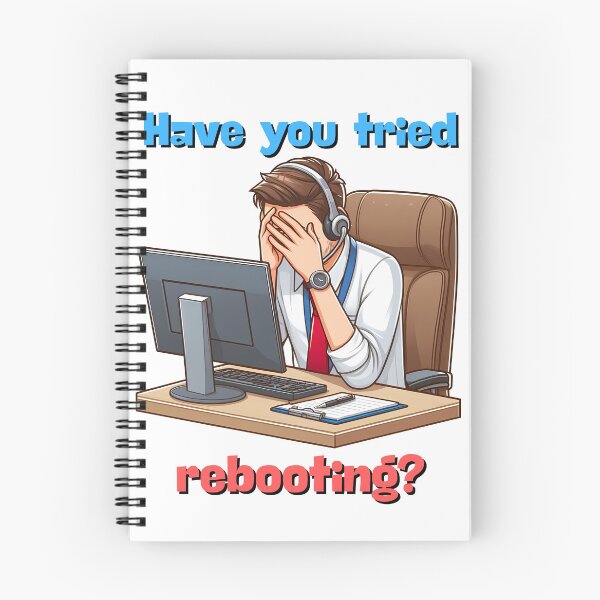Item preview, Funny cartoon customer support engineer have you tried rebooting? designed and sold by TiredEngineer86.