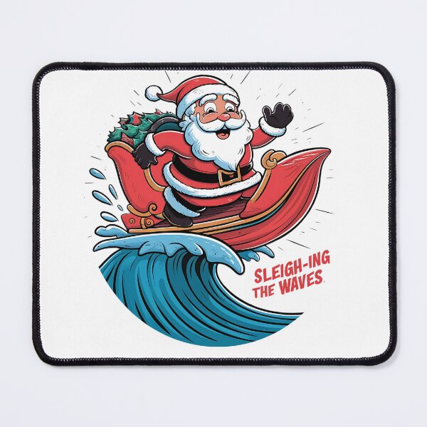 Item preview, Surfing Santa Sleighing the Waves happy summer Christmas designed and sold by Taans-Creation.