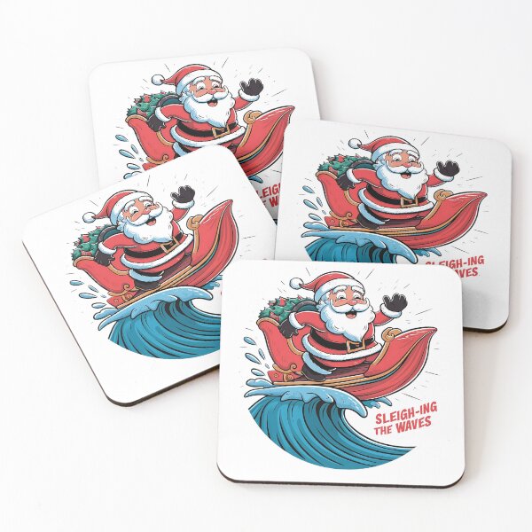 Item preview, Surfing Santa Sleighing the Waves happy summer Christmas designed and sold by Taans-Creation.