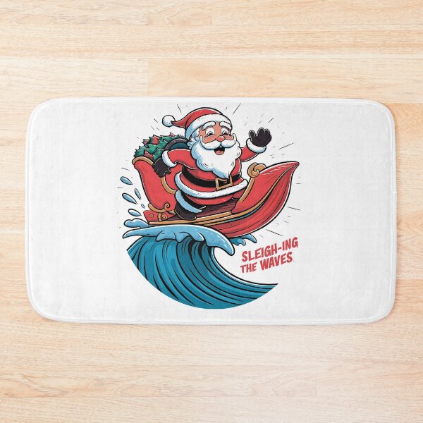 Item preview, Surfing Santa Sleighing the Waves happy summer Christmas designed and sold by Taans-Creation.