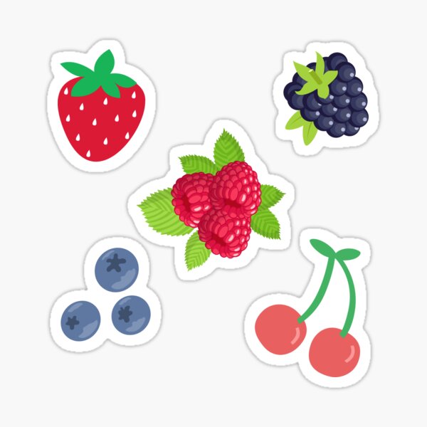 Artikel-Vorschau von Sommerbeeren-Aufkleberpaket, designt und verkauft von megansouth17.