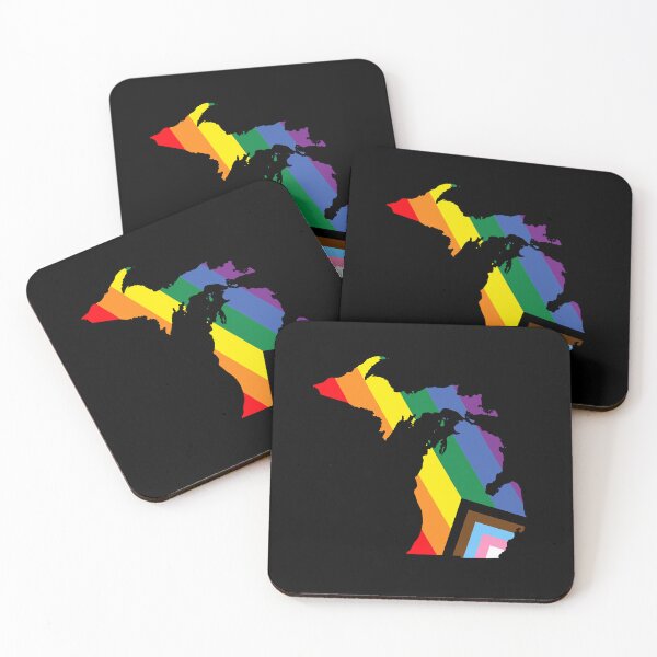 Item preview, Michigan Progress Pride Flag - LGBTQ Rainbow Flag designed and sold by shaggylocks.