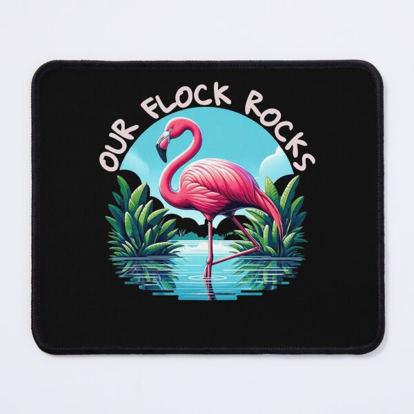 Item preview, Our flock rocks flamingo designed and sold by MilkyForest.