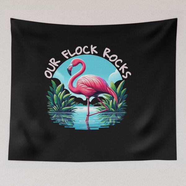 Item preview,   Our flock rocks flamingo  designed and sold by MilkyForest.