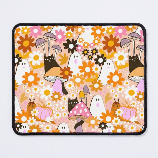 Item preview, Copy of Whimsy Halloween Retro Cats and Ghosts Cottagecore Garden Party - Orange & P designed and sold by Dominiquevari.