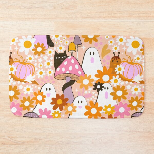 Item preview, Copy of Whimsy Halloween Retro Cats and Ghosts Cottagecore Garden Party - Orange & P designed and sold by Dominiquevari.