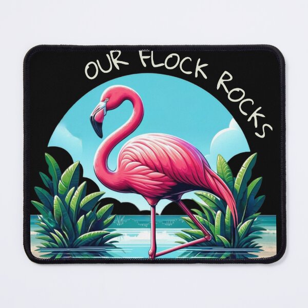 Item preview, Our flock rocks flamingo designed and sold by MilkyForest.
