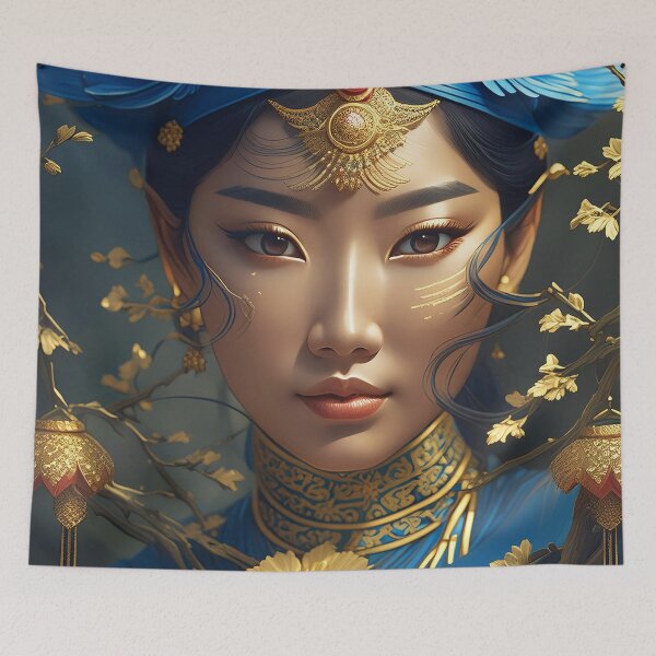 Item preview, Asian Goddess Portrait n°1 designed and sold by Grafik-Ai-Art.