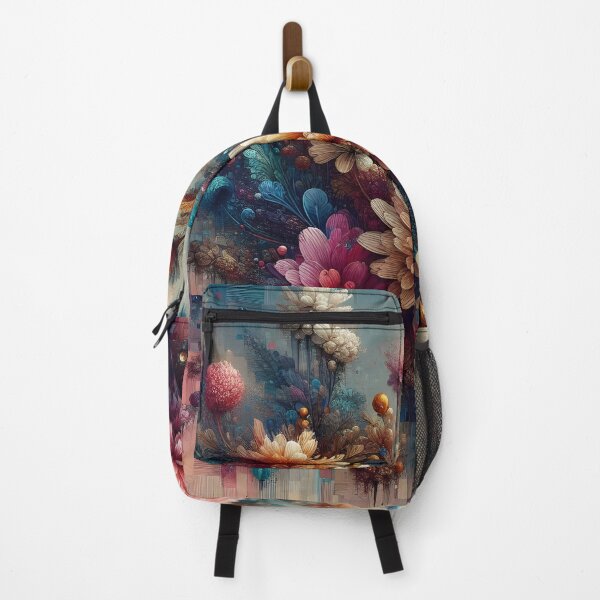 Item preview, Abstract digital glitch floral pattern with pixelated blooms. designed and sold by BlackCatspet1.