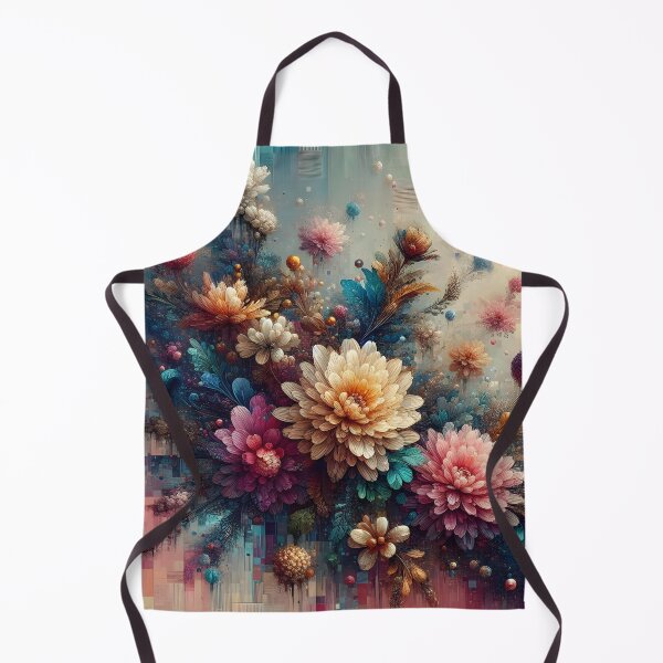 Item preview, Abstract digital glitch floral pattern with pixelated blooms. designed and sold by BlackCatspet1.