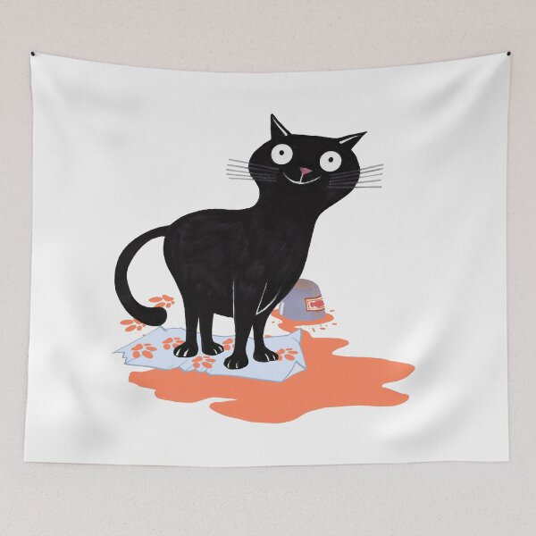 Item preview, black cat painter designed and sold by BessoChicca.