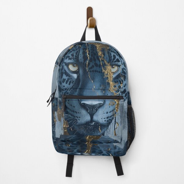 Item preview, stunning blue jaguar gold accent abstract print designed and sold by dcrc.