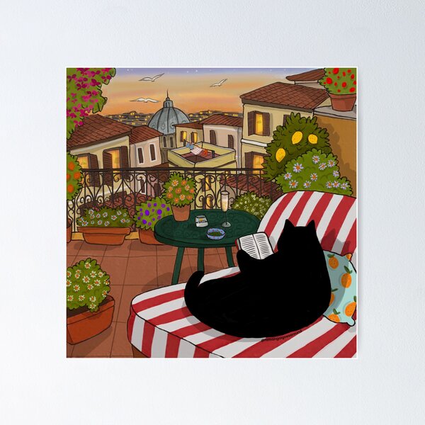 Item preview, Stanis Reading on the Terrace designed and sold by Stanis the Cat.