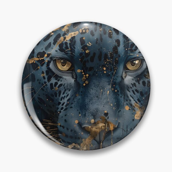 Item preview, stunning blue jaguar gold accent abstract print designed and sold by dcrc.