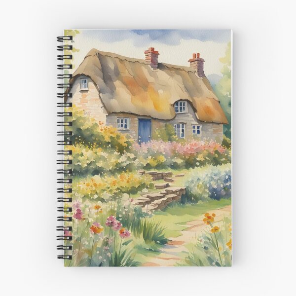 Item preview, Cotswold Cottage in Spring Watercolor Painting designed and sold by MeadowFarmPrint.
