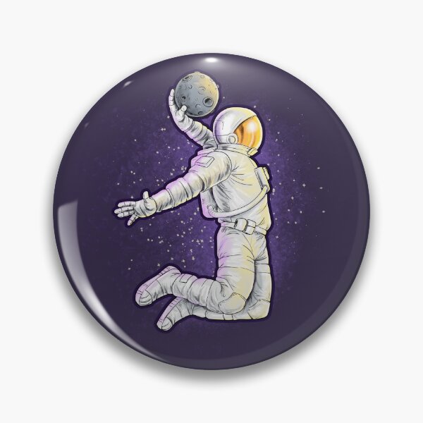 Item preview, an astronaut plays basketball with the moon instead of a ball designed and sold by JoraArt.