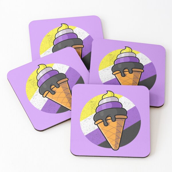 Item preview, Nonbinary Pride Flag Ice Cream Cone designed and sold by everything4eva.
