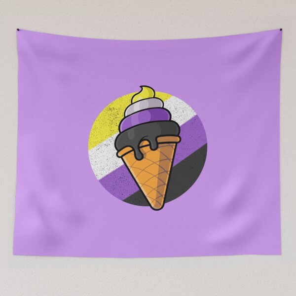Item preview, Nonbinary Pride Flag Ice Cream Cone designed and sold by everything4eva.