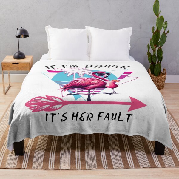 Item preview, If i am drunk it is her fault retro flamingo designed and sold by MilkyForest.