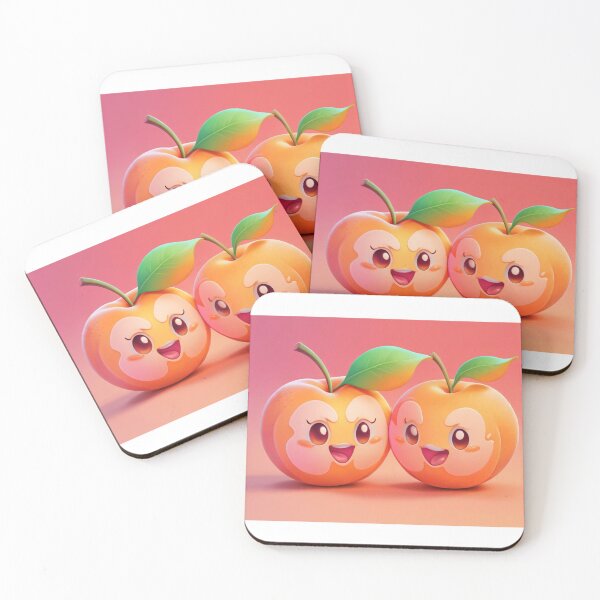 Item preview, Twin Cute Animated Peaches designed and sold by JLEmporium.