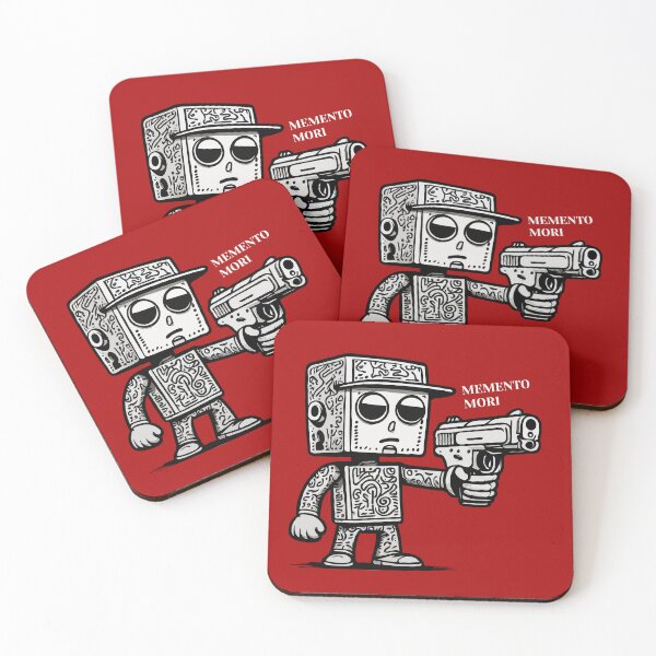 Item preview, Memento Mori - orange cartoon with a gun, a stoic  designed and sold by ChuckleCharmz.