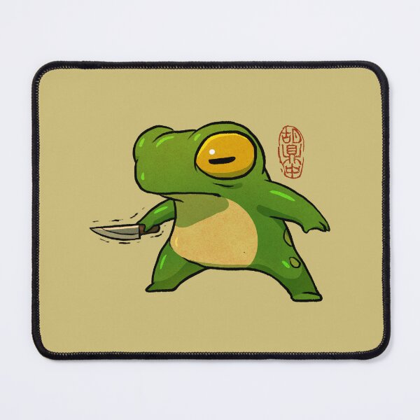 Item preview, knife wielding stabby gremlin frog artwork asian style designed and sold by DingHuArt.