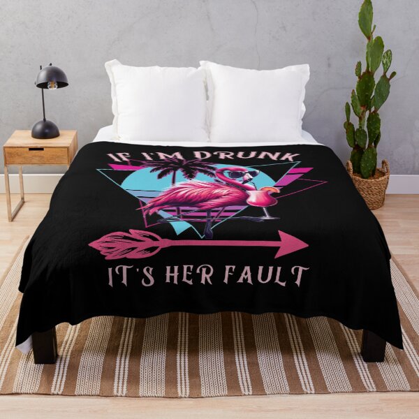 Item preview,  If i am drunk it is her fault retro flamingo designed and sold by MilkyForest.