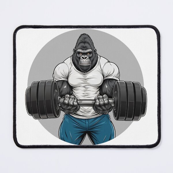 Item preview, gorilla with a dumbbell in his hands designed and sold by JoraArt.