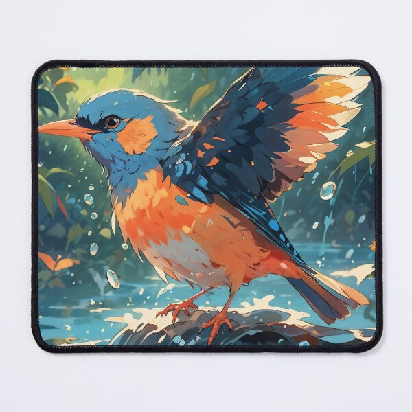 Item preview, Bird happily playing with water designed and sold by CreativPurpose.