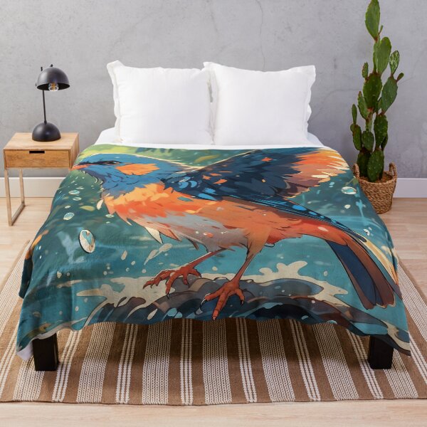 Item preview, Bird happily playing with water designed and sold by CreativPurpose.