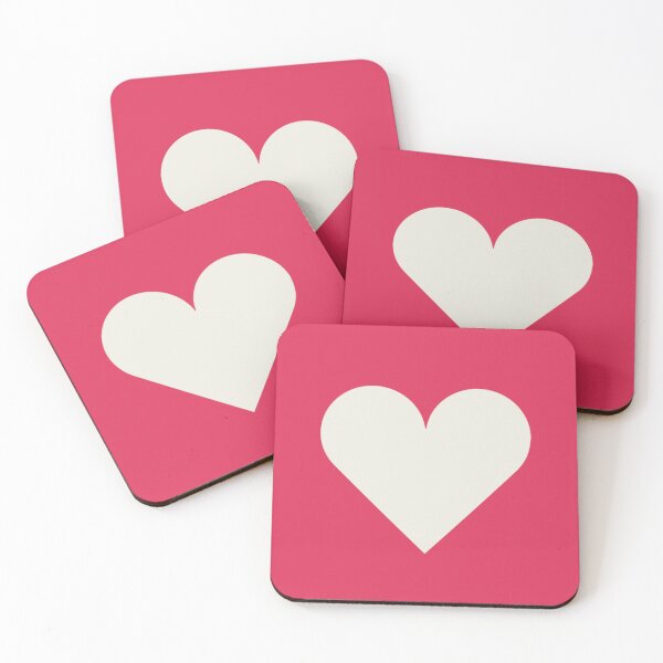 Item preview, Single CREAM LOVE HEART on a RASPBERRY PINK Background designed and sold by RachelMacht.